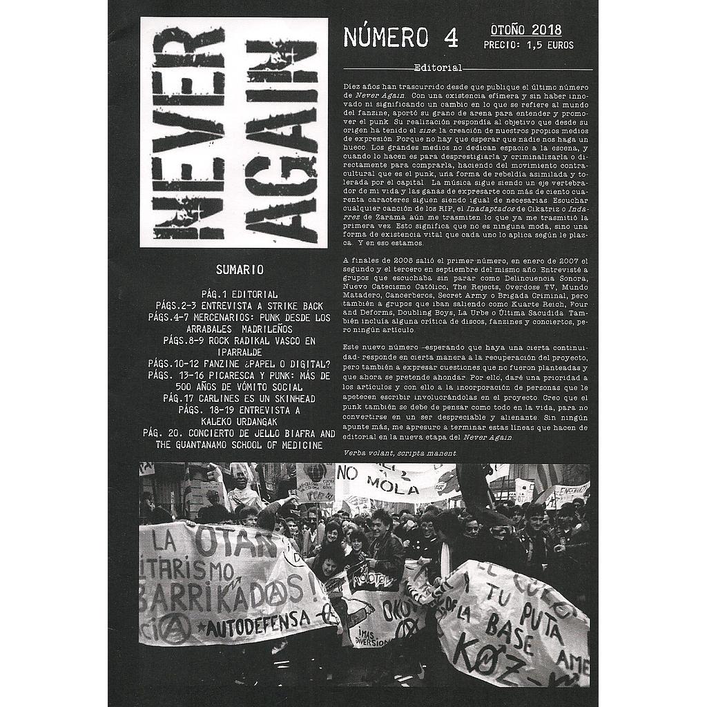 [DD-LX3074] Never again #4 (Otoño 2018)